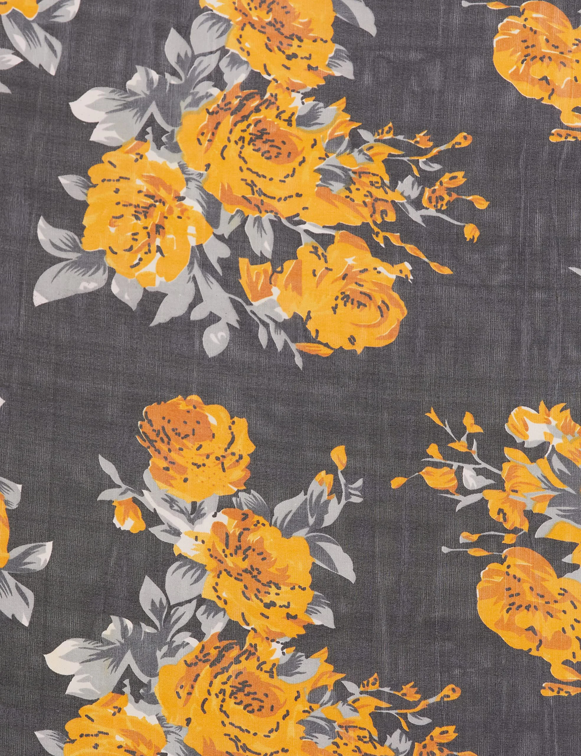 Tarshika Women's Yellow Floral Printed Georgette Saree with unstitched blouse piece(FLORAL YELLOW_W_Free Size) - image 5