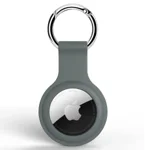 SQUIF Silicone Key Ring Holder Case Cover Compatible with Apple Airtag (Grey)