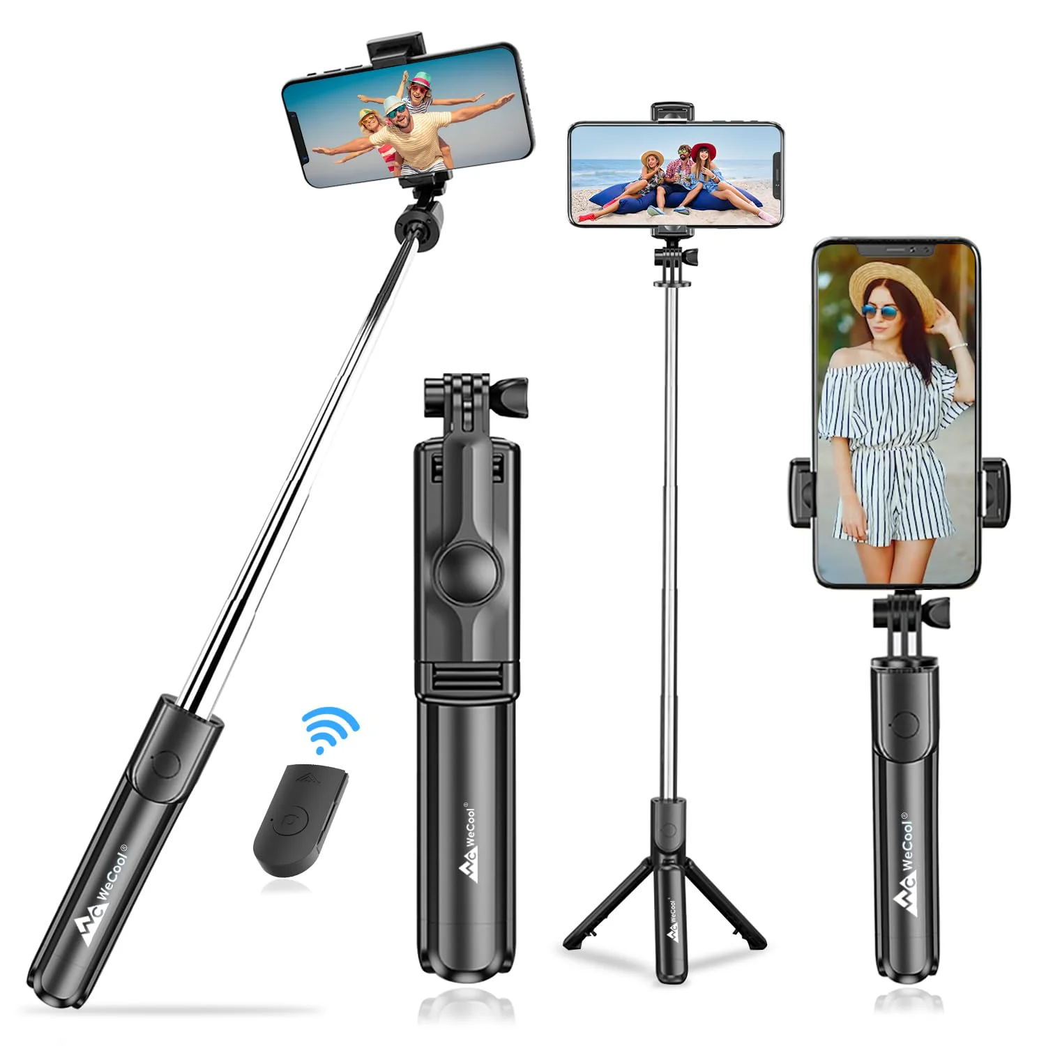 WeCool S1 Selfie Stick with Tripod Stand,Bluetooth Extendable Tripod for Mobile Phone,3-in-1Multifunctional Selfie Stick for iPhone/Mi/OnePlus/Samsung/Oppo/Vivo and All Phones - image 2