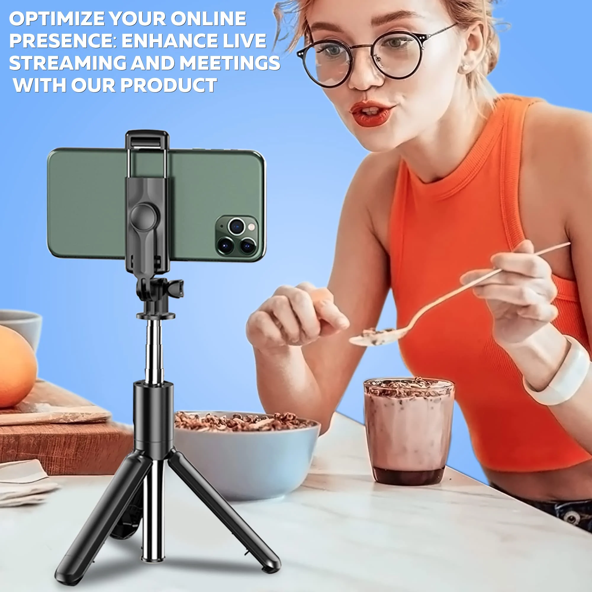 WeCool S1 Selfie Stick with Tripod Stand,Bluetooth Extendable Tripod for Mobile Phone,3-in-1Multifunctional Selfie Stick for iPhone/Mi/OnePlus/Samsung/Oppo/Vivo and All Phones - image 4
