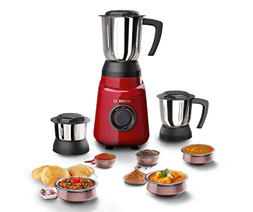 Bosch TrueMixx Joy Mixer Grinder 500 Watt, Red, 3 Jars - MGM2133RIN