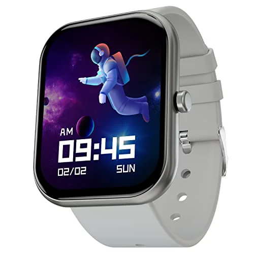 Fire-Boltt Dazzle 1.83" Smartwatch Full Touch Largest Borderless Display & 60 Sports Modes (Swimming) with IP68 Rating, Sp02 Tracking, Over 100 Cloud Based Watch Faces (Silver)