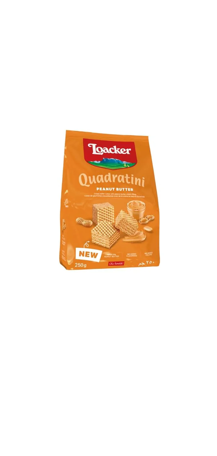 Loacker Quadratini Peanut Butter Wafer - 250gms