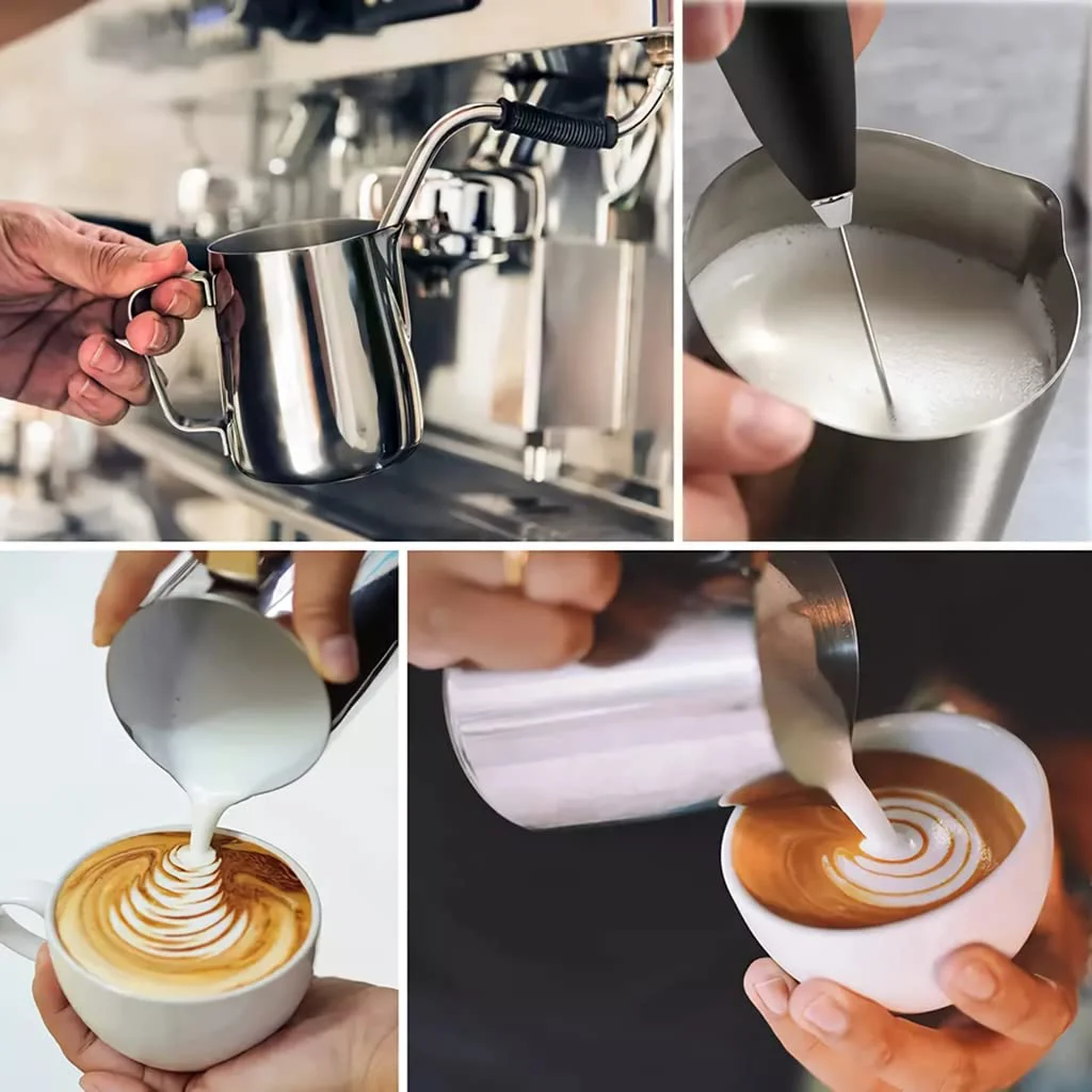 Verilux® 20oz Milk Frothing Pitcher with Scale Stainless Steel Espresso Milk Frothing Pitchers for Cappuccino Barista Steam Pitchers Milk Jug Cup with Decorating Pen Latte - image 4