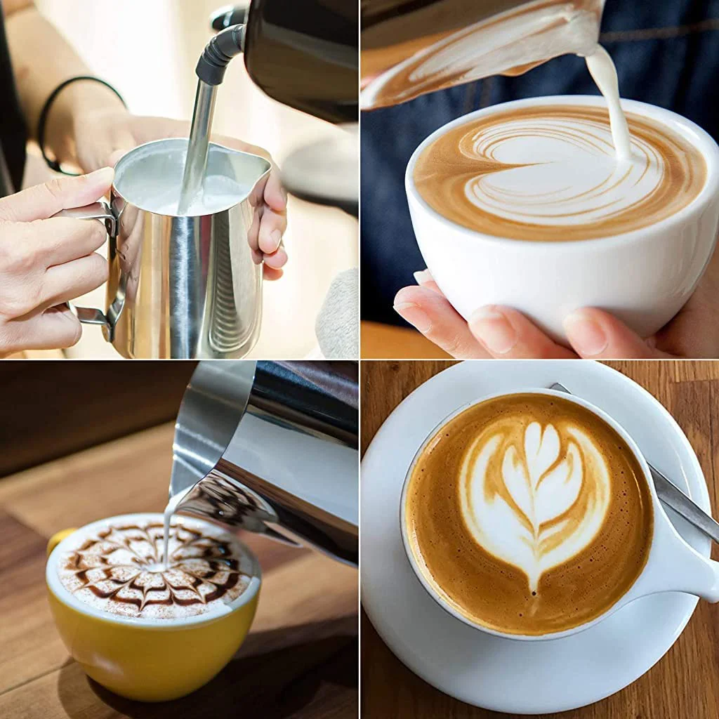 Verilux® 20oz Milk Frothing Pitcher with Scale Stainless Steel Espresso Milk Frothing Pitchers for Cappuccino Barista Steam Pitchers Milk Jug Cup with Decorating Pen Latte - image 5