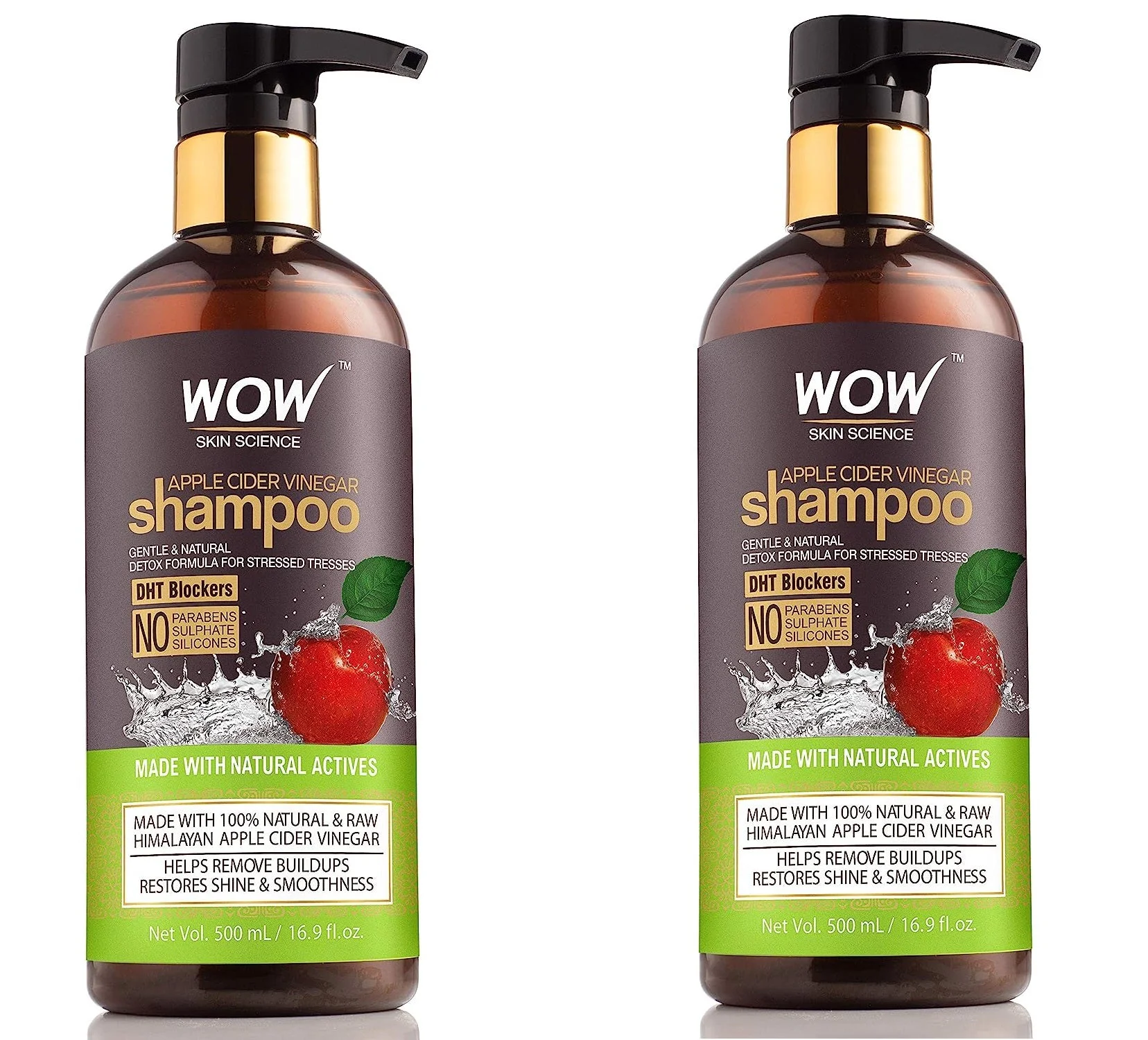 WOW Skin Science Apple Cider Vinegar Shampoo - 1L / 33.81 fl oz (Pack of 500ml x2) - image 2