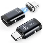 Verilux® USB C 4.0 Adapter 1Pack, 140W Magnetic USB C Adapter Supports 40Gbps Adapter & 8K@60Hz Video Display PD24Pin Zinc Alloy USB C Adapter for Thunderboard 4/3 MacBook Pro/Air and More Type C