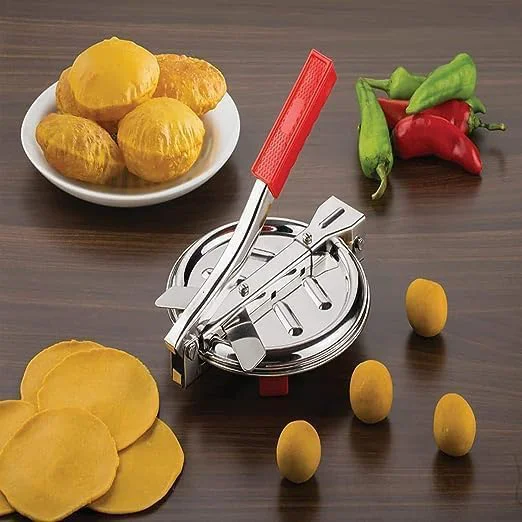 Wriniey Stainless Steel Puri Maker New Press Machine for Home and Kitchen for Making Papad khakhra poori and Many More Manual Hand Press with Handle (Pack of 1) - image 5