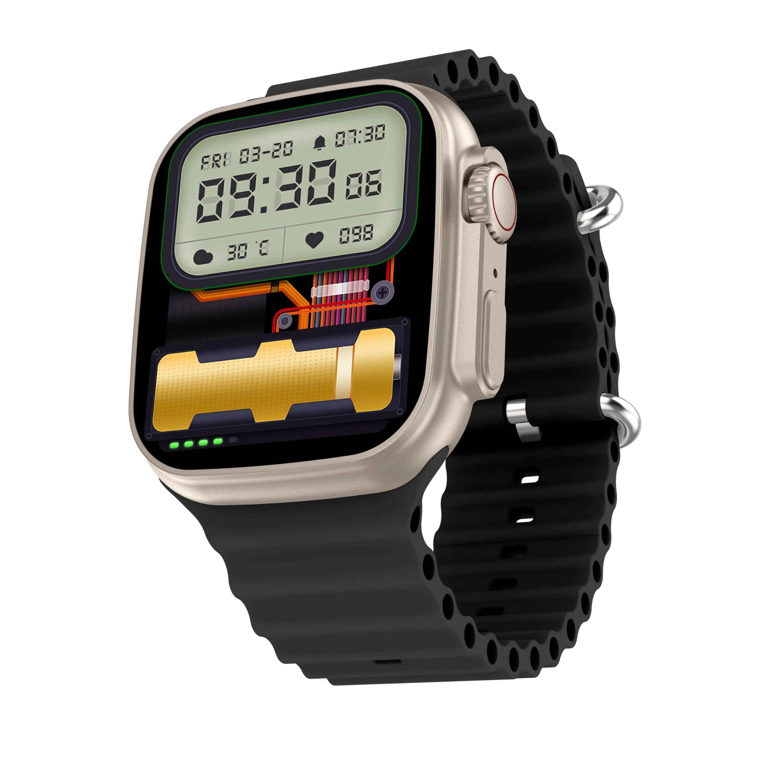 Fire-Boltt Gladiator 1.96" Biggest Display Smart Watch with Bluetooth Calling, Voice Assistant &123 Sports Modes, 8 Unique UI Interactions, SpO2, 24/7 Heart Rate Tracking (Gold Black)