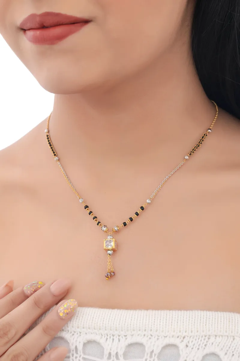 Buy 1 Get 1 Free - American Diamond High Gold Plated Fancy Delicate Mangalsutra