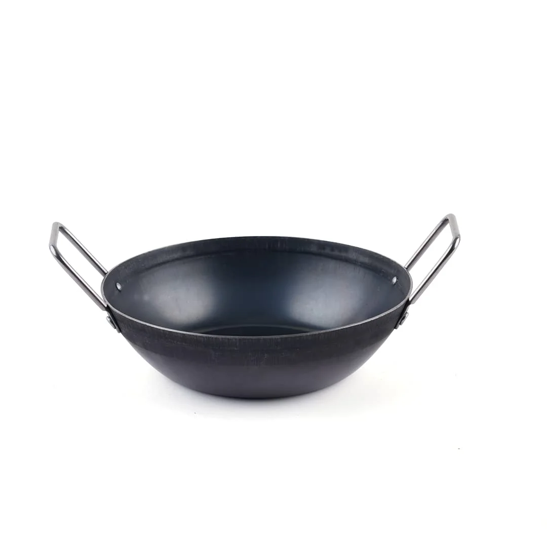 The Indus Valley Iron Kadai/Kadhai for Cooking & Deep Frying with Strong Handle | Small 8.1Inch, 1.4Ltr, 0.64kg, Gas & Induction Friendly - image 2