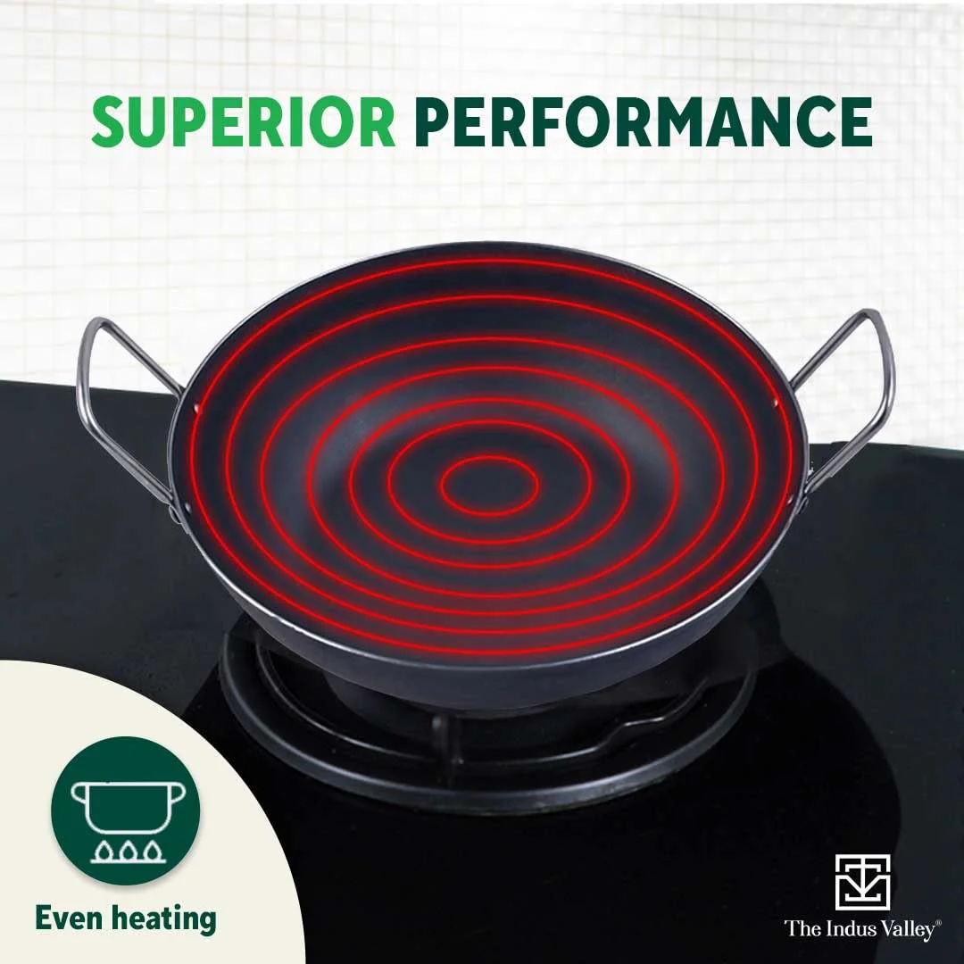 The Indus Valley Iron Kadai/Kadhai for Cooking & Deep Frying with Strong Handle | Small 8.1Inch, 1.4Ltr, 0.64kg, Gas & Induction Friendly - image 5