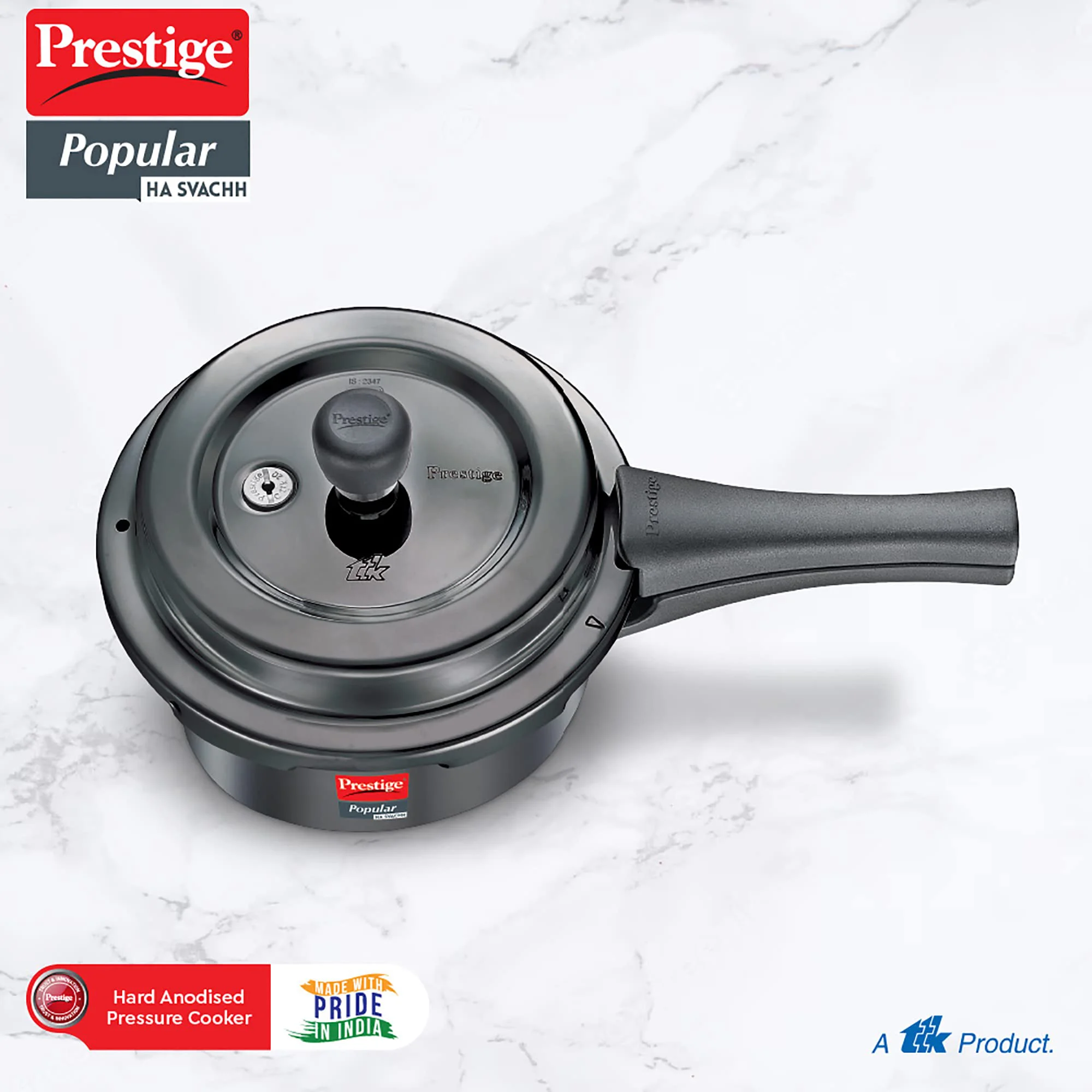 Prestige Popular Svachh Hard Anodised Pressure Cooker(2.0 L, Black, Deep Lid-Controls Spillage) - image 3