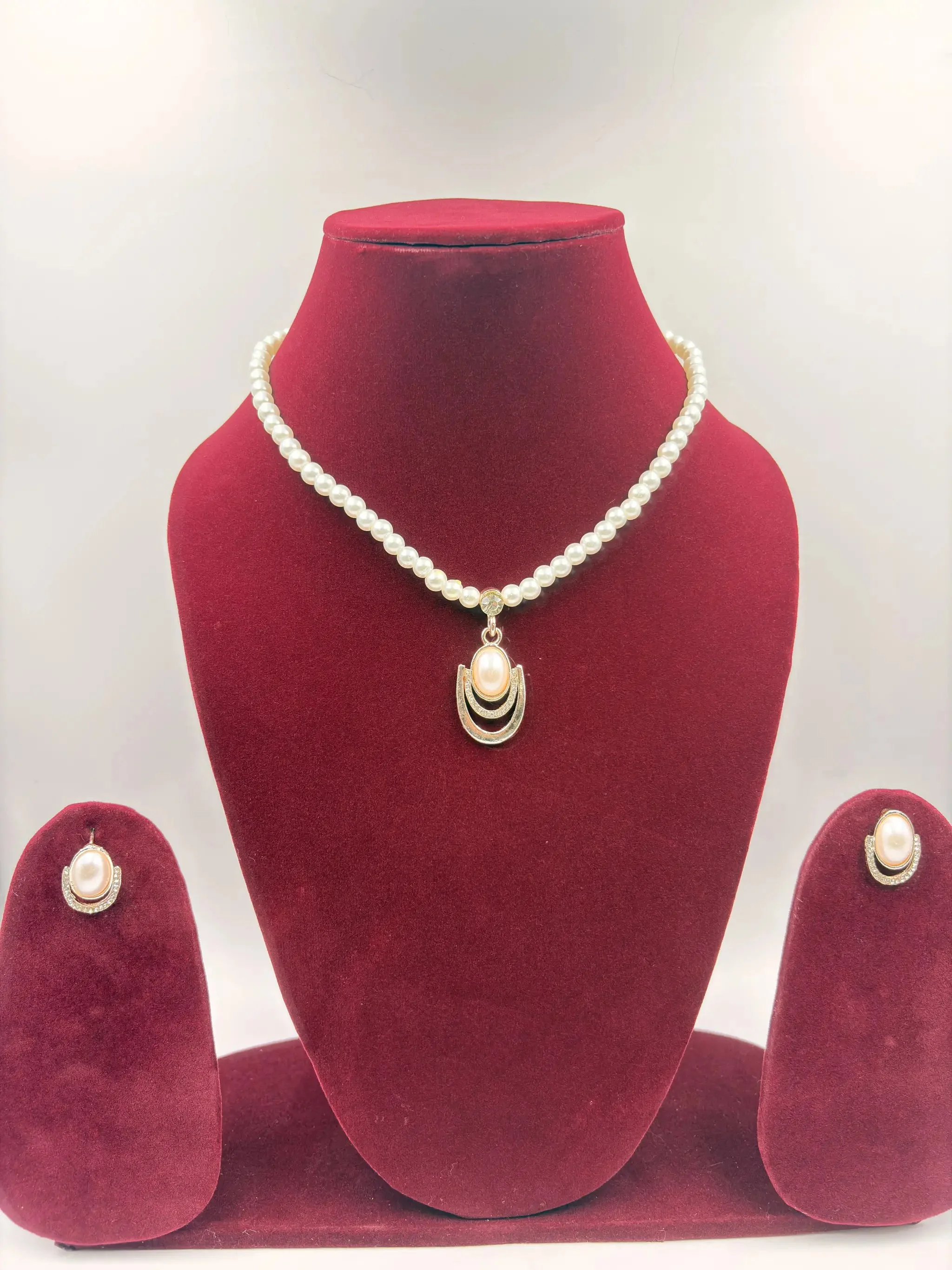 Pearl Necklace with Floral Pendant Set – Fashion Jewellery for Women