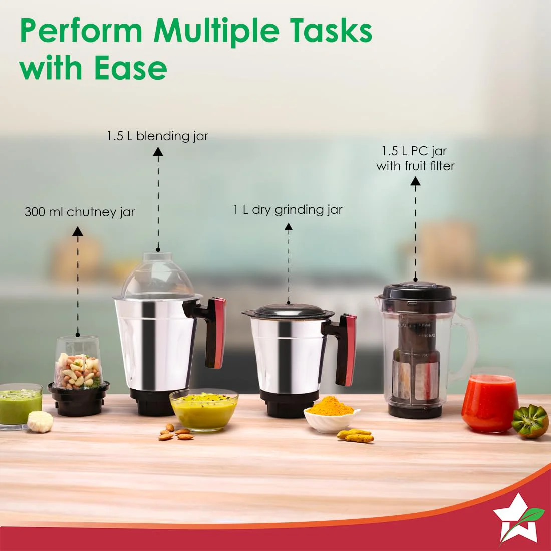 Wonderchef Select Mixer Grinder 750W 4 Jar - image 3