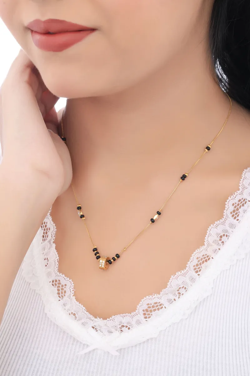 Buy 1 Get 1 Free -Minimal Solitaire Bead Mangalsutra Necklace