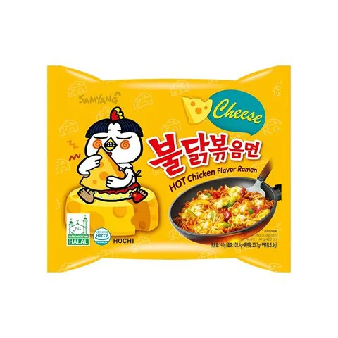 25x Samyang Ramen Instant Noodles - Cheese Hot Chicken Flavour - Pack of 25 - 140g each