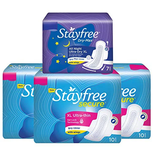Stayfree Secure XL Ultra Thin Sanitary Napkins with Wings , Extra Large (30 30 Pads with 7 All Nights Free) (Pack of 1) - image 2