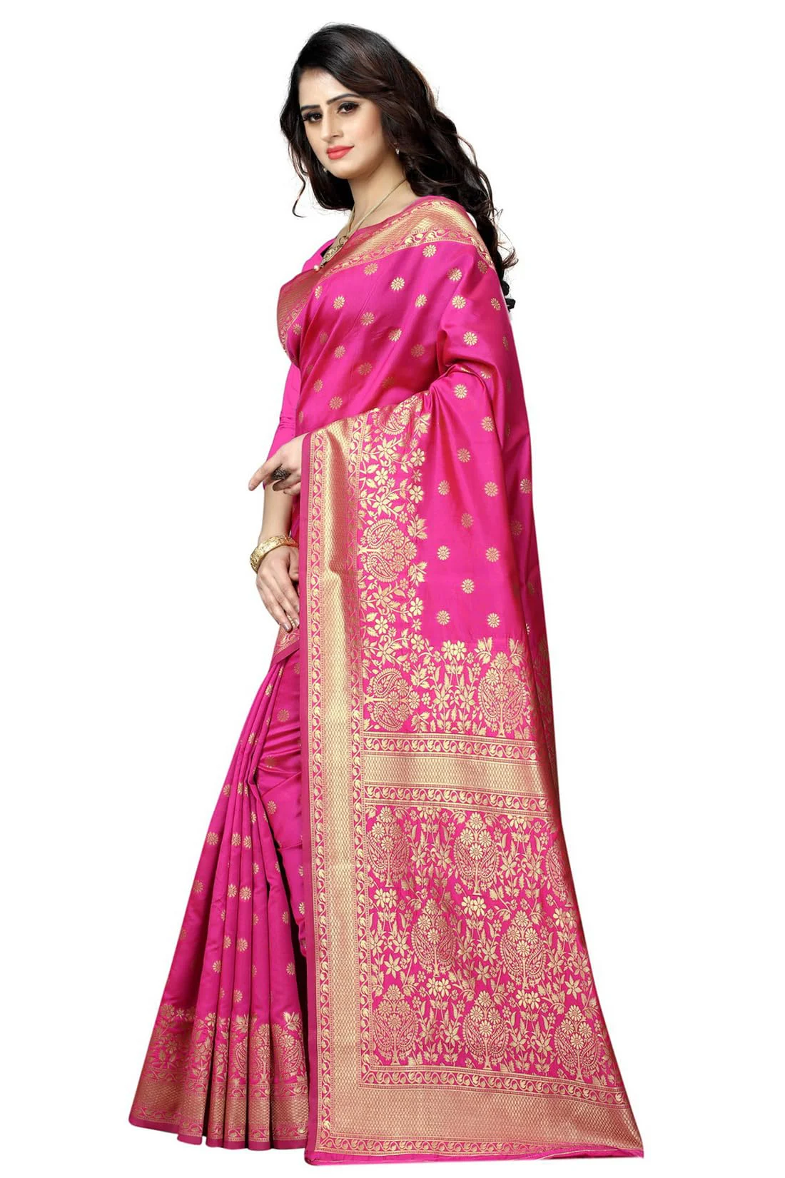 Sugathari Women's Banarasi Saree Pure Kanjivaram Silk Saree Soft new ladies 2023 Design Wear Pattu Sarees Latest Cotton Party Sari collections With Blouse Piece for Wedding sadi (SAM PARI-100 RANI) - image 5