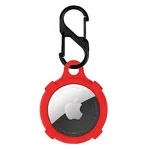 KACA Silicone Case Compatible with Apple AirTag - Full Protection, Keychain Included, Slim and Simple Design, Premium Food Grade Silicone, Scratch-Free, Safe for Kids and Pets [Red]