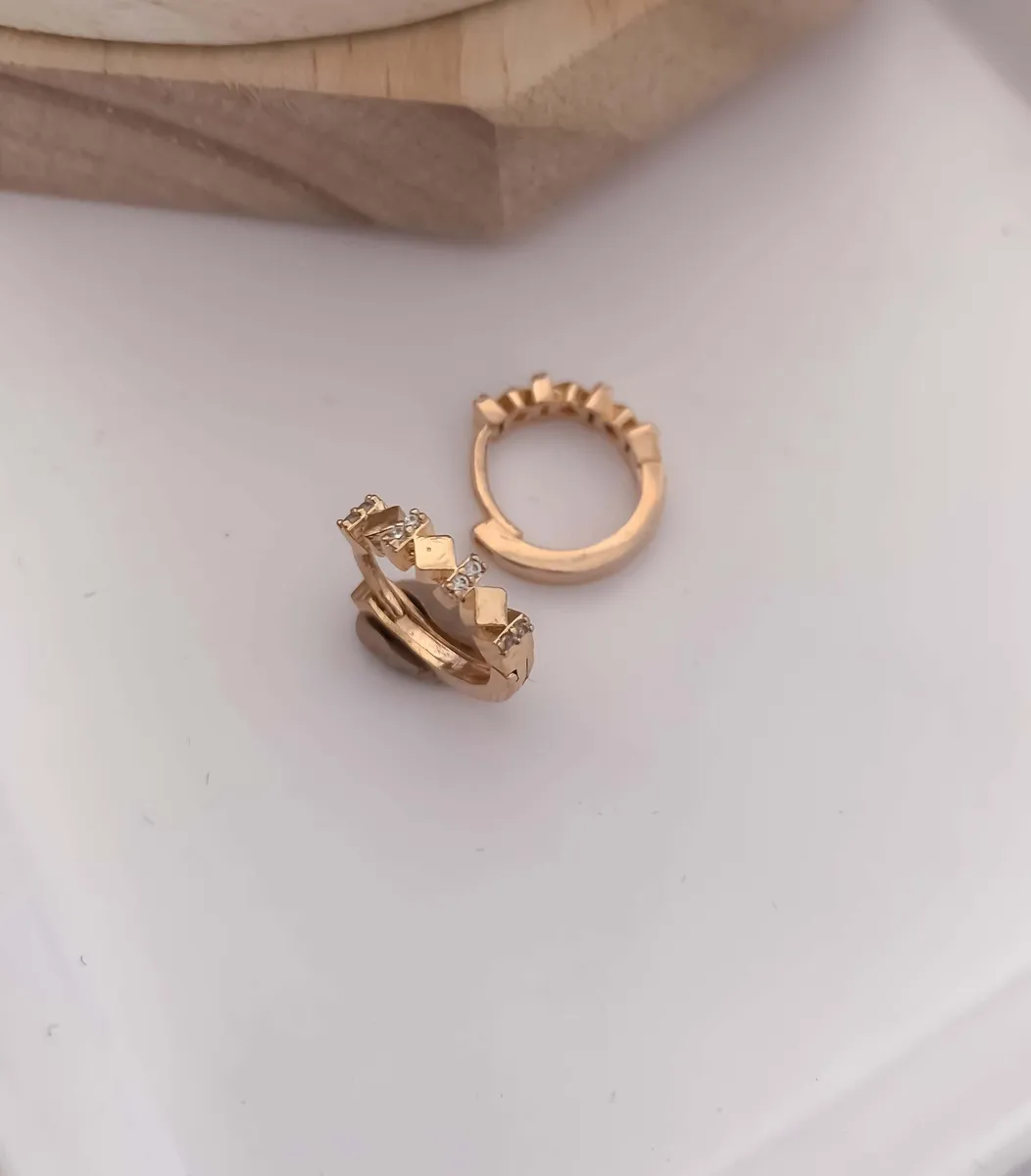 Buy 1 Get 1 Free-American Diamond Fancy Look Delicate Rose Gold Baali Earring