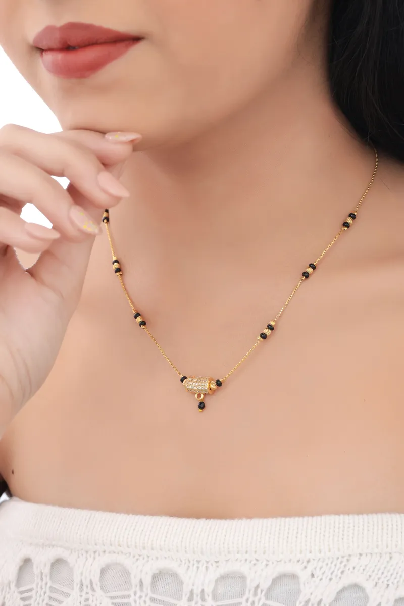 Buy 1 Get 1 Free -  Elegant Crystal Barrel Minimal Mangalsutra