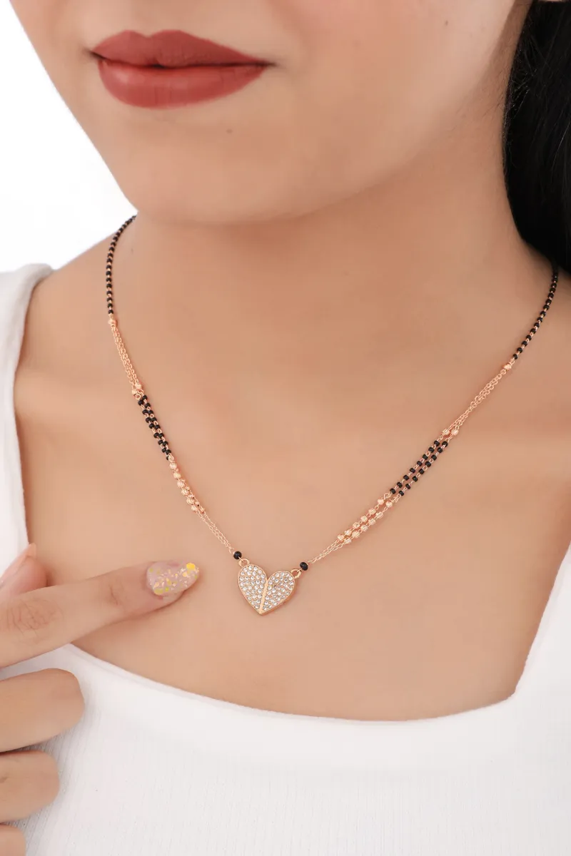 Buy 1 Get 1 Free- Heart Spark Rose Gold Mangalsutra