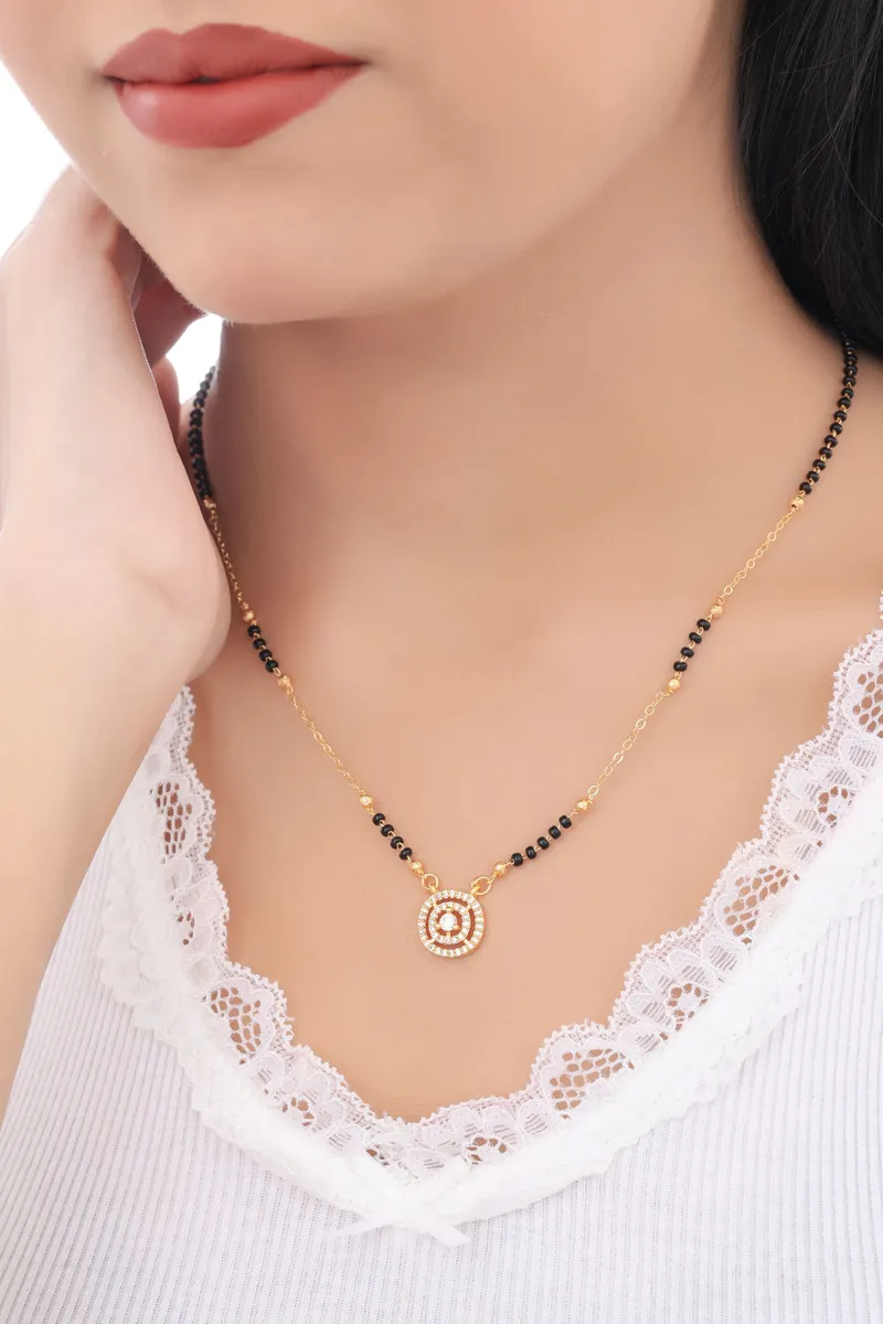 Buy 1 Get 1 Free - Classic Round CZ Pendant Mangalsutra