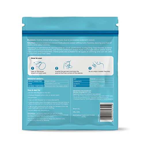 Sirona Disposable Underarm Sweat Pads for Men and Women, 24 Pads (Pack of 1) | Peel-off | Prevents Stains, Absorbs Sweat & Unpleasant Odour - image 3