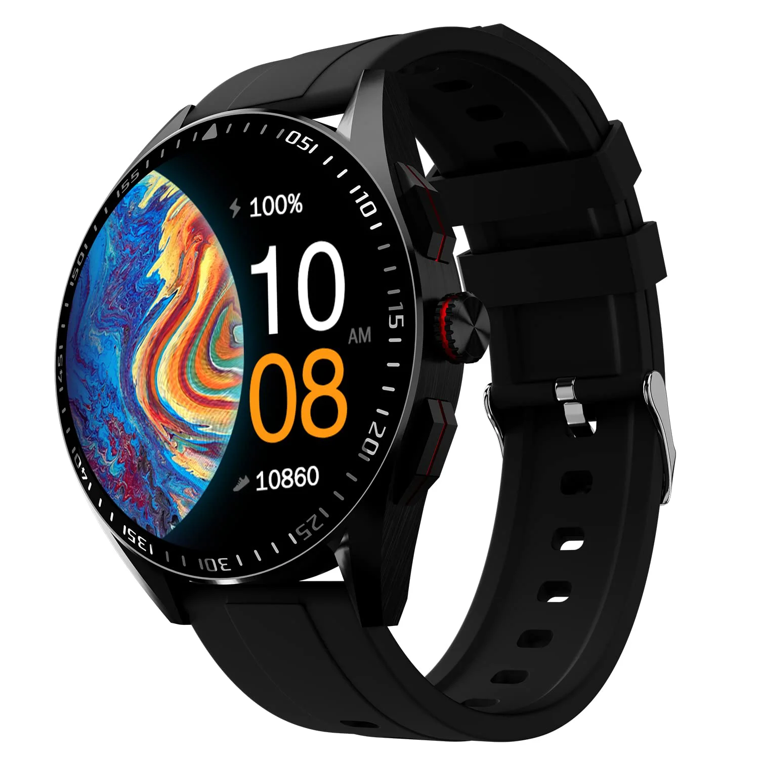 Fire-Boltt Invincible Plus 1.43" AMOLED Display Smartwatch with Bluetooth Calling, TWS Connection, 300+ Sports Modes, 110 in-Built Watch Faces, 4GB Storage & AI Voice Assistant (Black)