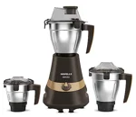 Havells Denso Heavy Duty 900 Watts 3 Jar Mixer Grinder, Ball Bearing Copper Motor, 21000 RPM, Large Size Break Resistant Alluminium Collar Jars with Flow Breaker, 5Years Motor Warranty (Dark Brown)