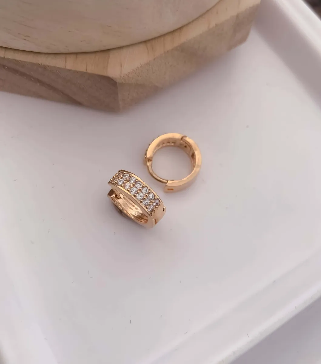 Buy 1 Get 1 Free -American Diamond Rose Gold Delicate Baali Earrings