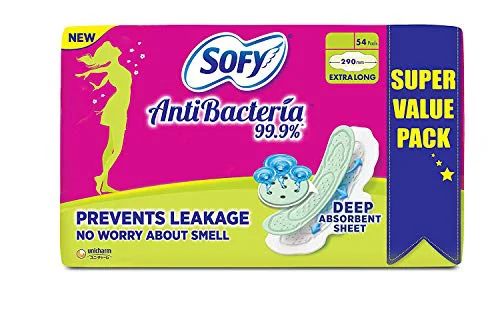 Sofy Anti Bacteria Extra Long Sanitary Pads (Pack of 54 Pads) - image 2