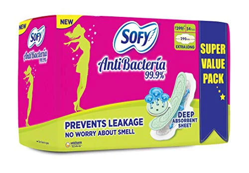 Sofy Anti Bacteria Extra Long Sanitary Pads (Pack of 54 Pads) - image 4
