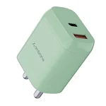 Ambrane 20W Dual Output Fast Charger/Adapter with QC & PD Technology for iPhone, Android & Other Devices, Made in India, Multi-Layers Protection, Compact Size (RAAP H11, Green)