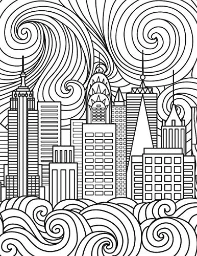 Cityscape- Colouring Book for Adults (Adult Coloring Activity Book) - image 5