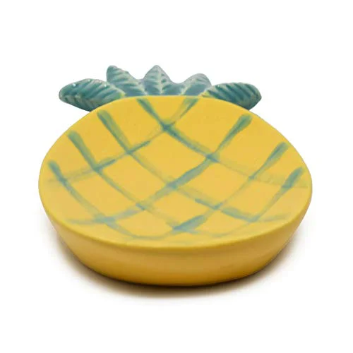 The Himalayan Goods Company Stoneware Ceramic Pineapple Ladle Spoon Rest Stand or Small Snacks Serving Tray (7.5 x 4.5 inches) (Yellow) - image 2