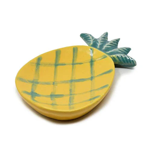 The Himalayan Goods Company Stoneware Ceramic Pineapple Ladle Spoon Rest Stand or Small Snacks Serving Tray (7.5 x 4.5 inches) (Yellow) - image 3