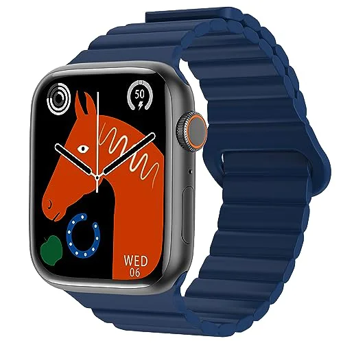 Fire-Boltt Newly Launched Vogue Large 2.05" Display Smart Watch, Always On Display, Wireless Charging, App Based GPS with Bluetooth Calling & 500+ Watch Faces (Blue)