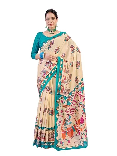 Garden Vareli Traditional Print Pure Cotton Saree with Unstitched Blouse Piece 88470