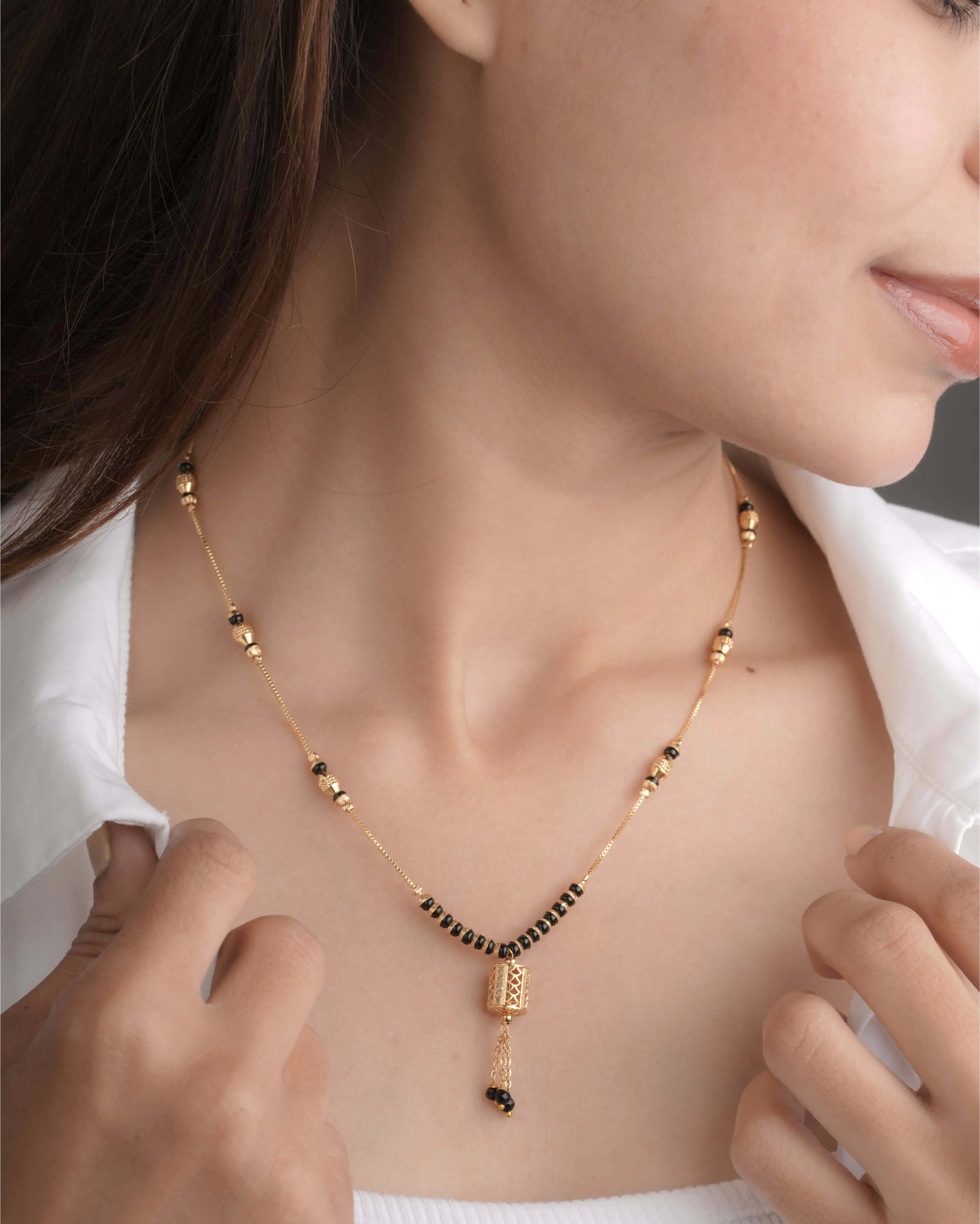 Buy 1 Get 1 Free - Minimal Gold Bead Drop Mangalsutra