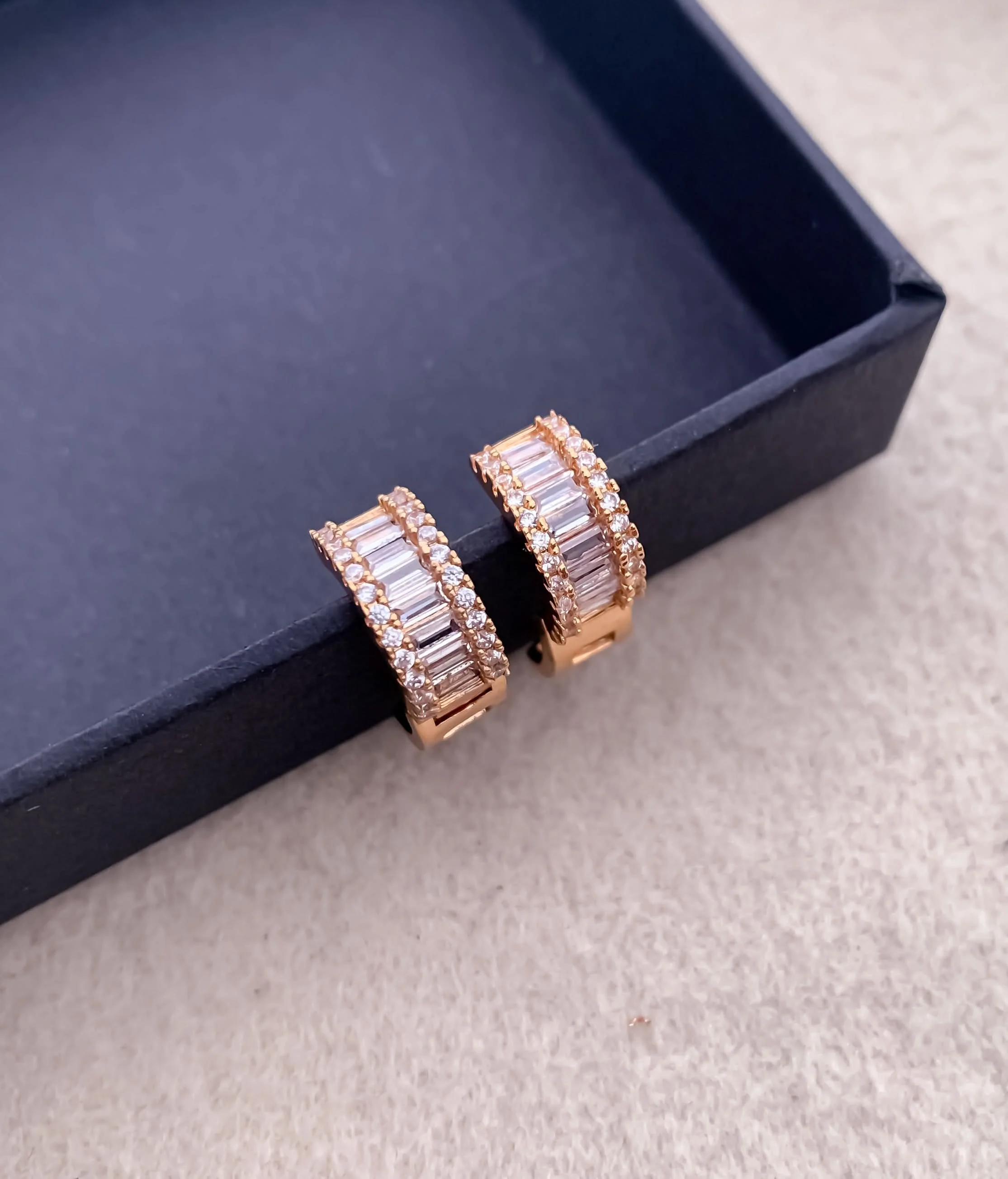 Buy 1 Get 1 Free -American Diamond And Chowki Diamond Rose Gold Plated Fancy Earrings Bali