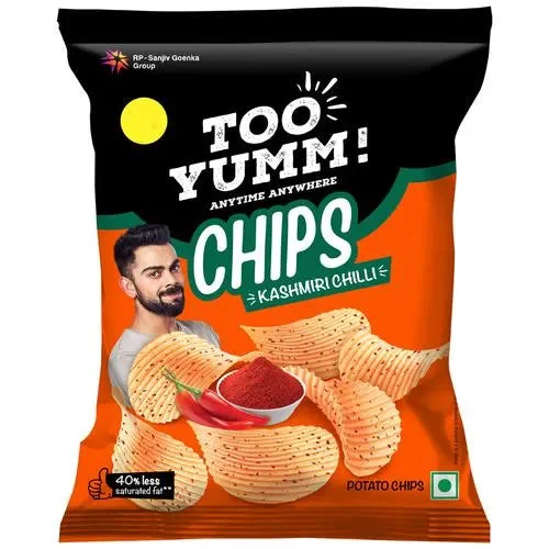 50x Too Yumm! Potato Chips - Kashmiri Chilli, With 45% Less Saturated Fat, Pack of 50 - 45g each - image 1