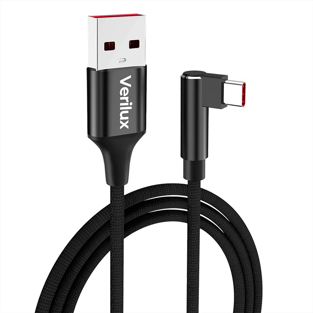Verilux® Type C Cable, 16Ft Fast Charging USB to Type C Cable, Support 60W 3.1A Charging & 480Mbps Data Transfer USB C Right Angle Extension Cable Compatible with Phone, Tablet, More C Type Devices - image 3
