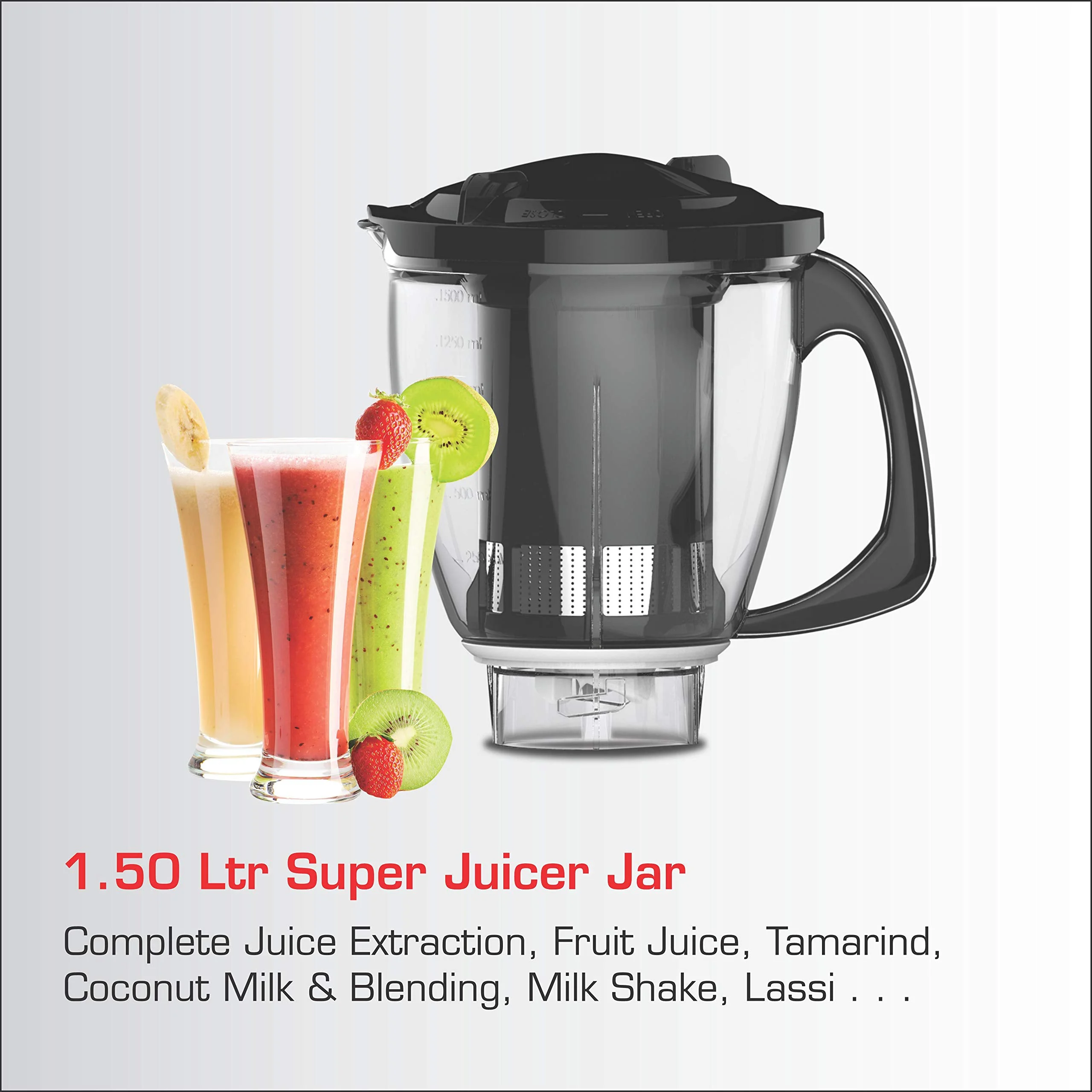 Vidiem Eva Premium 556 A (Lavender with Black) | 750 watt Mixer Grinder with 5 Jars in-1 Juicer mixer | Leakproof Jars with self-lock for wet & dry spices, chutneys & Curries | 5 Years Warranty - image 4