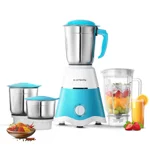 Longway Super Dlx 750 Watt Juicer Mixer Grinder with 4 Jars for Grinding, Mixing, Juicing with Powerful Motor | 1 Year Warranty | (White & Blue, 4 Jars)