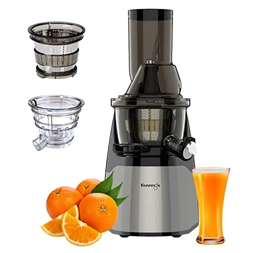 Kuvings EVO700 Dark Silver Professional Cold Press Whole Slow Juicer 12 Years Warranty All-in-1 Fruit & Vegetable Juicer Smoothie & Sorbet Attachments Included Home Service Across India (EVO700)