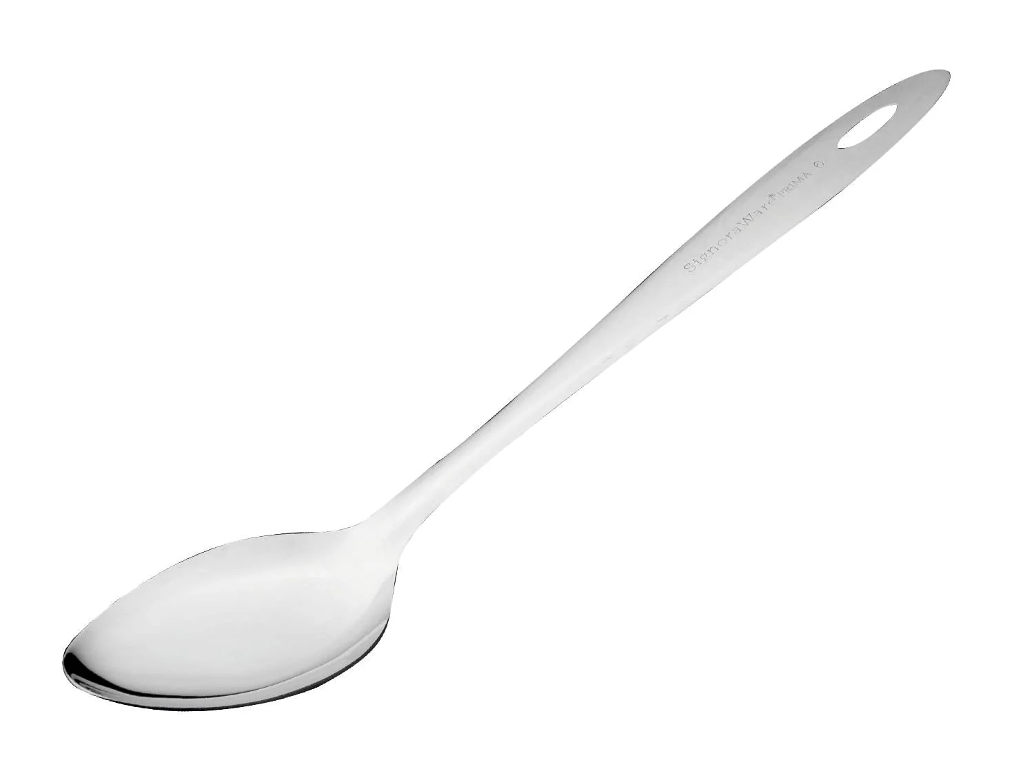 SignoraWare Kitchen Tools Stainless Steel (Food Grade) Heavy Gauge (1.5 MM) Prima Solid Pan Spoon No.3 (Serving Spoon) Chamcha for Serving Rice/Pasta/Subzi (Size 23.6 cm)