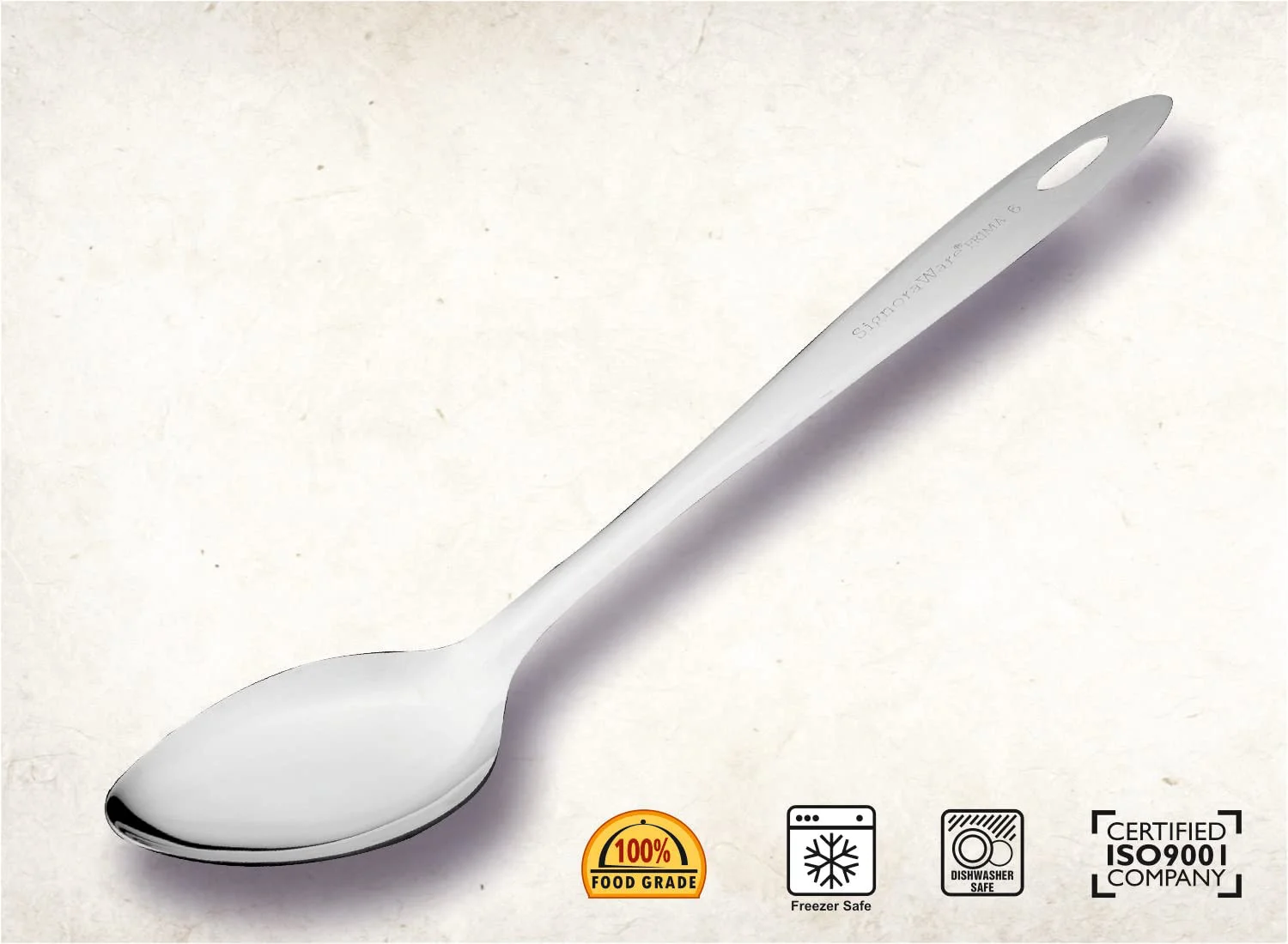 SignoraWare Kitchen Tools Stainless Steel (Food Grade) Heavy Gauge (1.5 MM) Prima Solid Pan Spoon No.3 (Serving Spoon) Chamcha for Serving Rice/Pasta/Subzi (Size 23.6 cm) - image 3