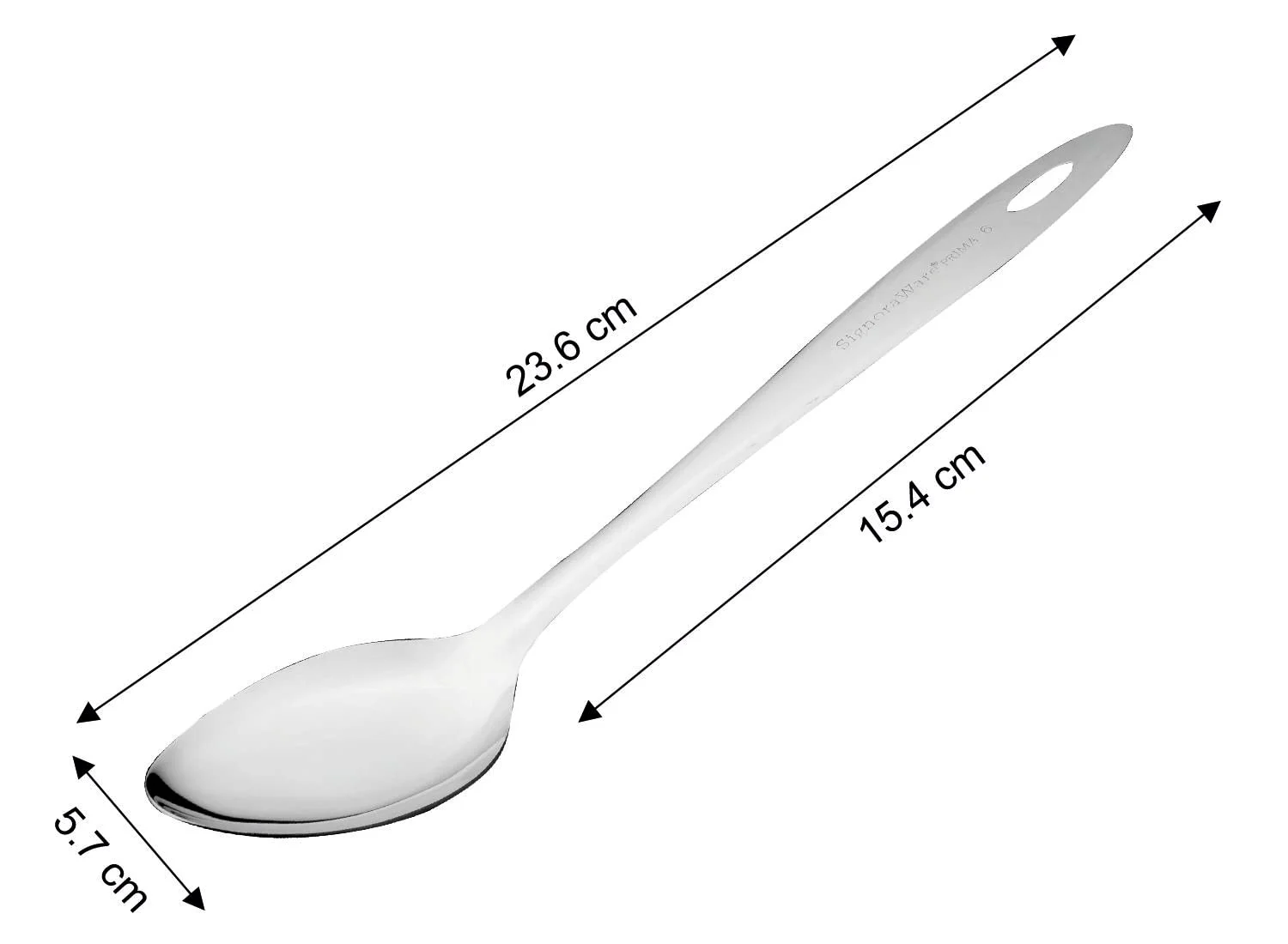 SignoraWare Kitchen Tools Stainless Steel (Food Grade) Heavy Gauge (1.5 MM) Prima Solid Pan Spoon No.3 (Serving Spoon) Chamcha for Serving Rice/Pasta/Subzi (Size 23.6 cm) - image 4